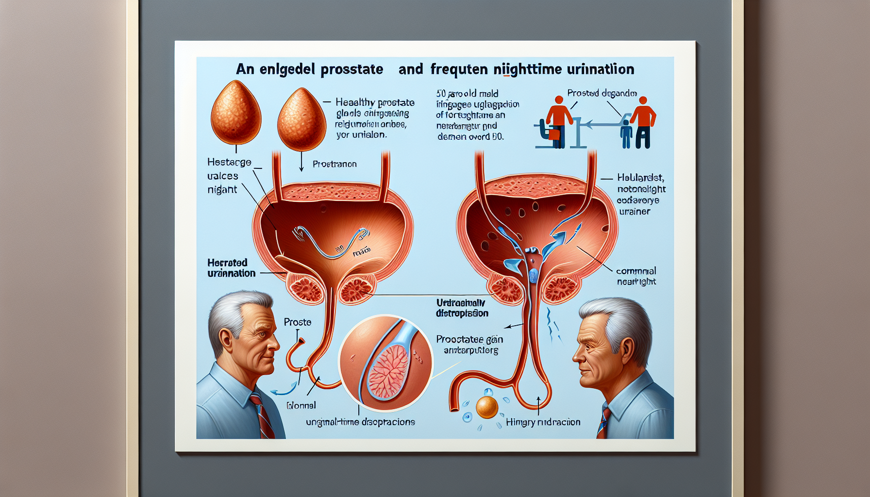 Enlarged prostate as a common cause of nighttime urination in men over 50